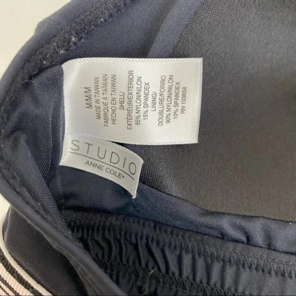 Anne Cole Studio Black White Classic Style Adjustable Halter Neck Tankini Top M - Picture 12 of 12